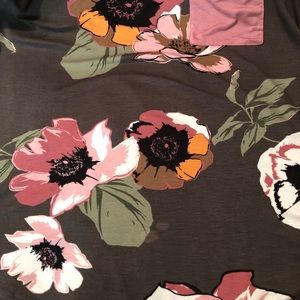 Tops - NWOT Charcoal Floral Pink Pocket Baseball Tee XL Tops - NWOT Charcoal Floral Pink Pocket Baseball Tee XL